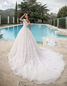 2023 Off the Shoulder LaceFull Lace A Line Tulle Appliques Beading Summer Beach Wedding Bridal Gowns Vestidos De Novia