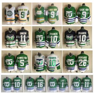 Retro Vintage Hartford Gh Whalers Hokey Jersey 9 Gordie Howe 10 Ron Francis 1 Mike Liut 11 Kevin Dineen 16 Patrick Verbeek 26 Ray Ferraro 5 Nadir 6