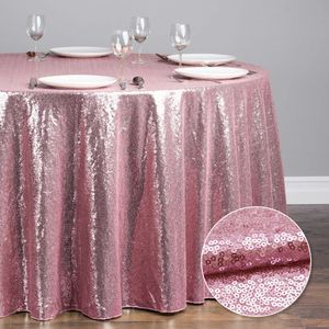 Table Cloth Round Sequin cloth Glitter Party TableCloth Cover for Events Birthday Wedding Christmas Decoration Rose Gold Silver 231122