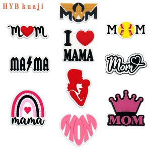 HYBkuaji mother's day shoe charms wholesale shoes decorations shoe clips pvc buckles for shoes