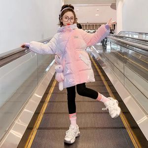 Set di abbigliamento Piumino invernale per bambina Cappotto impermeabile lucido con cappuccio Capispalla per bambini 5 9 12 14 anni Parka per bambini adolescente Tuta da neve 231123