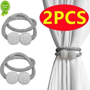 New 2PCS Magnetic Pearl Curtain Clip Curtain Holders Tie Back Buckle Clips Hanging Ball Buckle Tie Back Curtain Decor Accessories