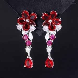 Ohrstecker-Qualitäts-Frauen modische Art-Mode-Temperament-vielseitiger roter Schatz-Kirschblüten-Paket-Großverkauf
