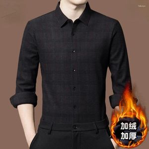 Camicie casual da uomo 2024 Manica lunga per lana Uomo S Camicia a quadri calda addensata in peluche invernale di alta qualità Camisa Masculina