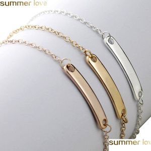 Charm-Armbänder aus Edelstahl, blanko, Bar-Armband, Gold, kann benutzerdefinierte Namens-ID-Anfangs-Charm-Armbänder für Frauen sein, Schmuck personalisieren Best Dhlsr