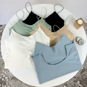 Camisoles Tanks Unterwäsche gepolstert Camisole Massive Weste Top Lette Seiden Frauen nahtlos koreanische Pflanzenhülsen und Sommerröhre BH Ei