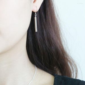 Baumeln Ohrringe Einfache Mode Geometrische Quader Lange Tropfen Haken Silber Farbe Ohrschmuck Für Frauen Party