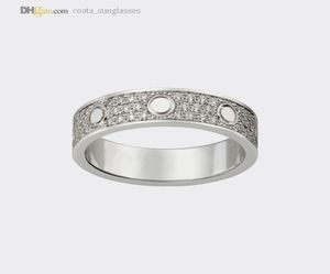 Дизайнерские кольца Кольцо Love Ring Обручальное кольцо с бриллиантовым паве Серебряное женское/мужское ювелирное изделие класса люкс Титановая сталь Позолоченное Никогда не выцветает Не вызывает аллергии 215821233735980