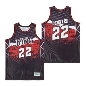 マーティンルーサーキングジャージー高校バスケットボール22カウィレナードモイエブプルオーバーヒップホップ大学スポーツファンチームブラック通気性ピュアコットンサイズs-xxxl