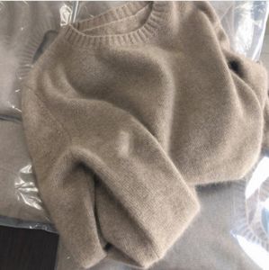 Soft and sticky brown raccoon plush pullover sweater totem-e women's round neck wool sweater top