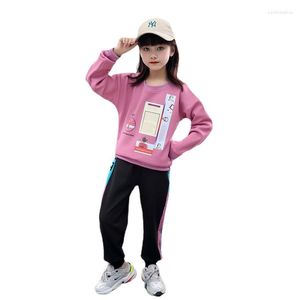 Roupas Conjuntos de roupas Sweater Sweater Baby Children's Sports Duas peças Autumn e Winter Little Girl Set 4-12 idades