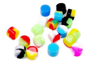 Food Grade Rubber Silicone Container 2ML Non-stick Round Mini Jars Dab Tool Rubber Storage Box Oil Holder Small Wax Container smoke accessories