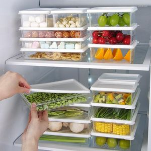 Contenitori per bottiglie da frigorifero Contenitori per frigorifero impilabili con coperchi Organizzazione della cucina e plastica trasparente