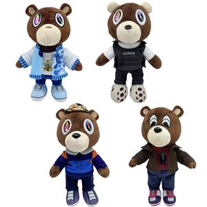 Cartoon Kanye Teddy Bear Plush Toy Stuffed Animals Plushie Dressed Bear Plushie Kids Playmate Cosplay Bears Perfect Birthday Gift for Children