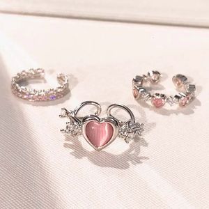 Anéis de banda rosa amor coração para mulheres abertura personalidade espinho anel de dedo moda doce meninas jóias acessórios de festa de casamento 2023 231123