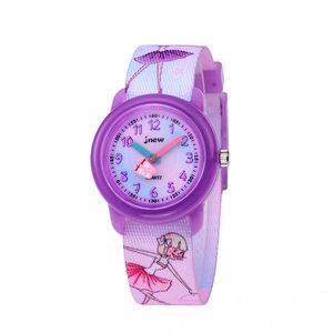 Girls Time Machines Analog Elastic Fabric Strap Watch with purple