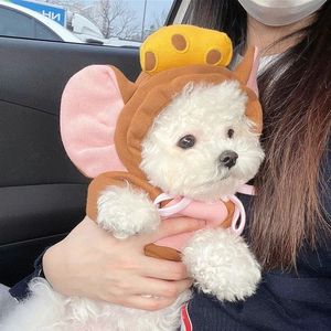 Dog Apparel Autumn Winter Pet Cat Sweatshirt Warm Fleece Cosplay Animal Hoodies Overalls for Small Dogs Funny York Halloween Kitten Clothing 231124