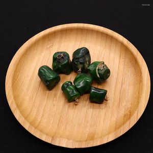 Charms 1PC Natural Sea Bamboo Green Coral Pendant Irregular Branch Polishing Handwork Red For Jewelry Making DIY Necklaces