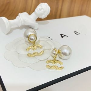 2023 Style Pearl Dangle Designer Gold Plated Vintage Brand Fashion Women Love Jewelry Classic Earrings Wholesale