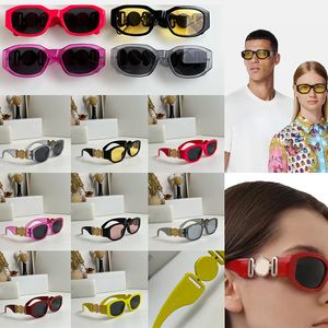 Mens and womens fashionable oval sunglasses luxurious resin lenses and metal letter legs high quality UV400 resistant sunglasses and protect case VE4361