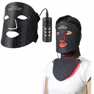 für Gesichtspflegegerät 4 Farben LED Gesichtsmaske Rotlichttherapie Gesichtshals Po Hautverjüngung Gesichtsmaske Anti Akne Bright206E