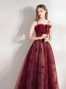 Burgundy Cocktail Dresses Spaghetti Straps Beadings Strapless A Line Women Plus Size Appliques For Evening Party Prom Gown New