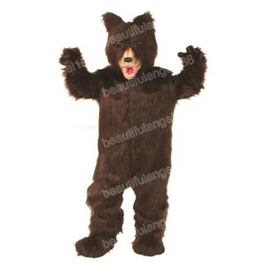 Halloween ciemnobrązowy Grizzly Bear Mascot Costume Wysokiej jakości Cartoon Temat Postacie Karnawał Dorosy Rozmiar stroju świąteczne przyjęcie garnitur dla mężczyzn kobiety