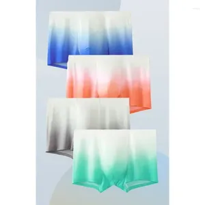 Underpants Multi-color Optional Gradient Polyamide Ice Silk Silkworm Anti-bacterial Mid-waist Youth Boxers Men's Underwear