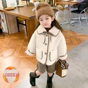 Down Coat Fashion Fleece Tjockt spädbarn Toddler Barn varmt utkläder Krage Tie Girl kläder 1-10 Y Baby Girls Winter Jac