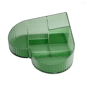 Storage Boxes Easy-to-clean Cosmetic Container Plastic Love Heart Box Multi-compartment Makeup Organizer For Bathroom