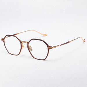 Optiska glasögon för män Kvinnor Retro Designer 3133 Fashion Titanium Fiberglass Frames European och American Hexagon Style Anti-Blue Light Lens Plate with Box