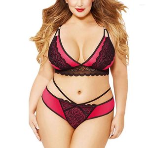 Mulheres Swimwear Moda Mulheres Plus Size Lace Malha Bra Babydoll Calcinha Swimsuit Sexy Porno Erótico Lingerie Set Underwear Biquinis 2023