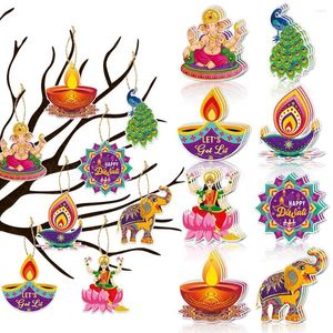 Parti Dekorasyonu 1set Diwali Asma Swirls Mutlu Dekorasyonlar Işıklar Festivali Deepavali Dekor Malzemeleri