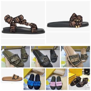 럭셔리 여성 샌들 여성 슬리퍼 슬라이드 가죽 샌들 훅 루프 캐주얼 신발 35-42