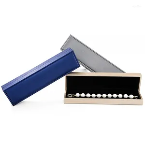 Jewelry Pouches Multi Color Brushed Leather Bracelet Box Necklace Gift Boxes Black Blue Red Wholesale Lots