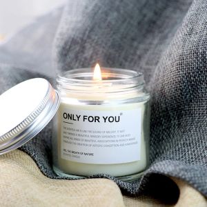 Candele profumate fatte a mano trasparenti Cera di soia al cocco Aromaterapia creativa Candela all'olio essenziale Candela in vetro Confezione con logo personalizzato Regalo di nozze HY0040