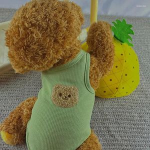 Dog Apparel Cute Bear Tank Top Pet Clothing Decoration Solid Color T-shirt Breathable Summer Fashion Supplies