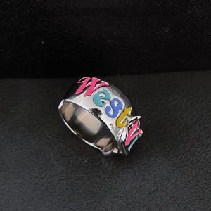 personliga ringar regnbåge bokstäver bälte öppen ring nisch design retro personlighet högkänsla ins cool vind allround ring unik förlovningsring löfte ringer 01