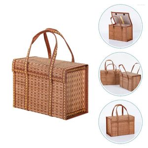 Set di stoviglie Decorazioni per il desktop Cesto da picnic in vimini Cesti regalo a mano Contenitori per giocattoli per bambini Cesto in rattan intrecciato Uovo di pancetta