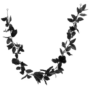 Decorative Flowers Wedding Arch Artificial Rose Garland Garlands Decoration Black Fake Vine