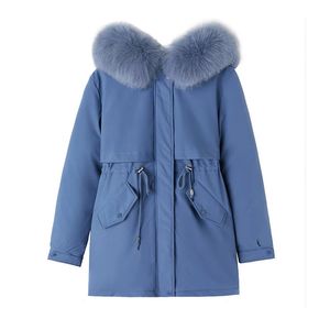 Women's Down Parkas Winter Hooded Jacket Woman Warm Fur Lining Cotton Padded Parka Female Drawstring Basic Coat Windproof Women Outerwear 231123