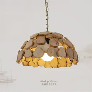 Lampy wiszące nordyckie studium litego drewna światła sztuki proste restauracja sypialnia jadalnia bar żywy narożny narożnik dekoracyjny