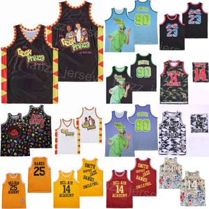 Moive Bel Air Jersey Basketbol Taze Prens 14 Will Smith Bel-Air Akademi Kıyafetleri TV sitcom Nefes Alma Takımı Retro Koleji Saf Pamuk Üniversitesi Koleji Gömlek