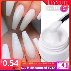 Nagellack lilycute 8 ml nagelförlängning gel gelé rosa vit klar hård gelförlängning uv gel för naglar finger fransk nagelkonst diy manikyr 231123