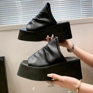 Hausschuhe Marke Plattform Frauen Sommer Open Toe High Heels Schuhe 2023 Sandalen Fad Pumps Kleid Oxford Lady Flip Flops Zapatos