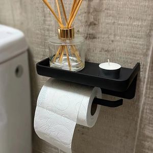 トイレットペーパーホルダーステンレススチールトイレットペーパーホルダーバスルームウォールマウントWCペーパー電話ホルダーシェルフタオルロールシェルフアクセサリー231124