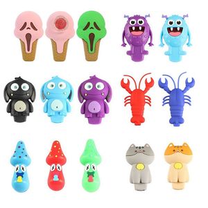 9 style Cartoon wizard Silicone Pipe Cigarette Holder Herb Tobacco Unbreakable Oil Rigs With Glass Porous Hole Filter Bowl Smoking Pipes