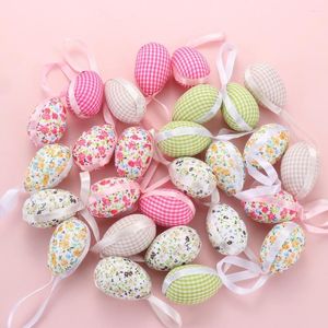 Gift Wrap 9Pcs/Pack Hanging Egg Decor Fine Workmanship Shatterproof Polystyrene Styrofoam Mini Happy Easter Colorful Ornament Home