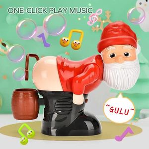 ساعة الأرضية الكهربائية Santa Claus Bubbles Machine Flowing Bubbles Music Entertainment Toy Toy Prank Ornament Ornament Higrics Christma 231123