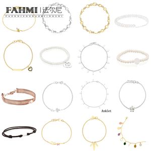 Fahmi Libélula colorida círculo completo texto corda preta trevo clássico on-line ganhando ouro rosa prata mini ícone padrão pulseira Presentes especiais para mãe esposa amigos